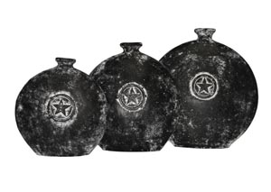 Image for 3 Piece Negro Rustica Texas Luneta Aplasta Pots