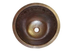 Image for Round Copper Sink w/Barbed Wire