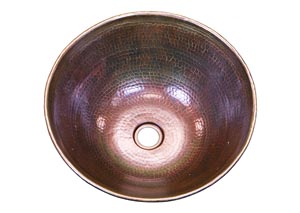 Image for Round Copper Sink w/Rolled Edge