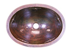 Image for Oval Copper Sink w/Longhorns