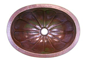 Image for Oval Copper Sink w/Fluting