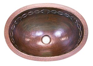Image for Oval Copper Sink w/Barbed Wire