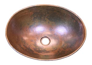 Image for Oval Copper Sink w/Rolled Edge