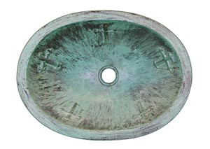 Image for Oval Turquoise Copper Sink w/Crosses