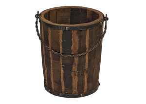 Image for Whiskey Barrel Wood & Iron Bucket