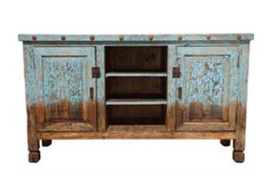 Colored Wood Turquoise TV Stand
