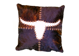 Image for Longhorn Leather Pillow
