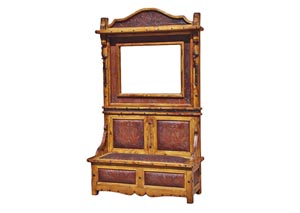 Image for Hall Tree w/Tooled Leather Inserts