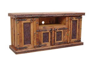 Image for TV Stand w/Tooled Leather