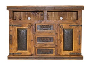 Image for Tooled Leather TV/Dresser w/Doors