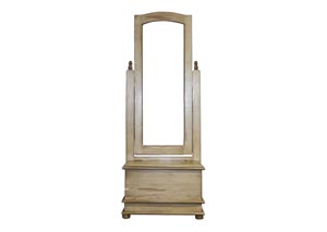 Image for Antique White Cheval Mirror w/Storage