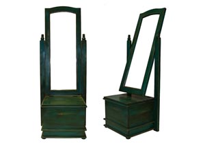 Image for Turquoise Cheval Mirror w/Storage