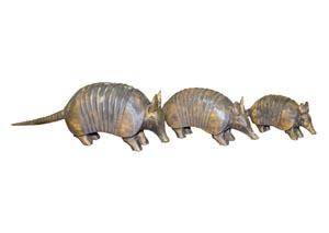 Image for Set of 3 Carved Mesquite Armadilos