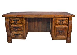 Image for Old Wood Desk w/Double Drawers