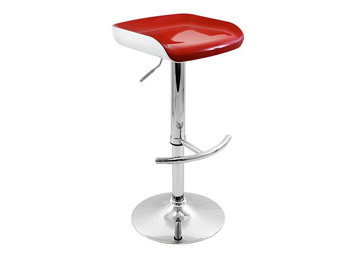 Sleek Barstool - White/Red Seat,Lumisource
