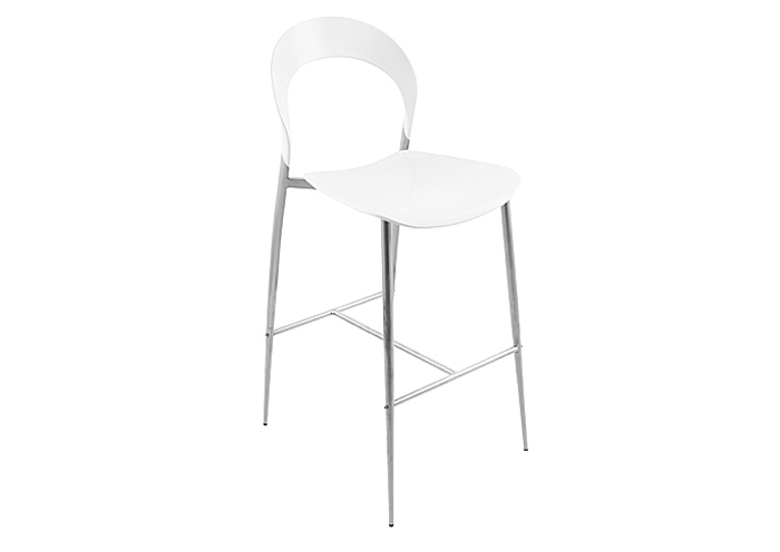 White Moonrise Barstool w/Silver Legs,Lumisource