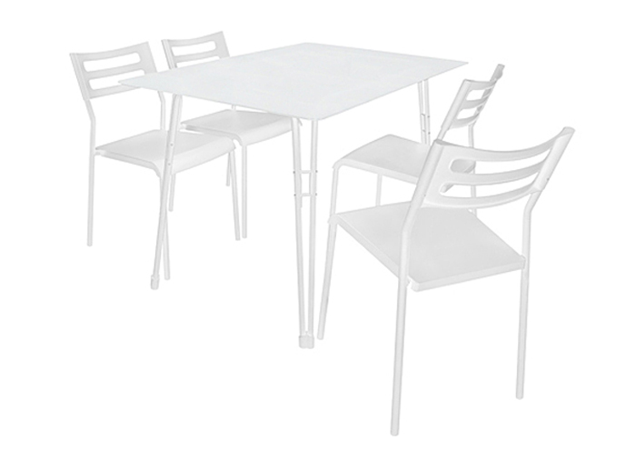 White Harmony Dining Set,Lumisource