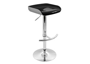 Image for Sleek Barstool - Silver/Black Seat