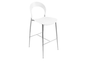 Image for White Moonrise Barstool w/Silver Legs