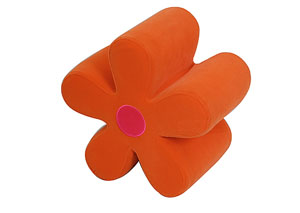 Image for Mini Flower Ottoman - Orange