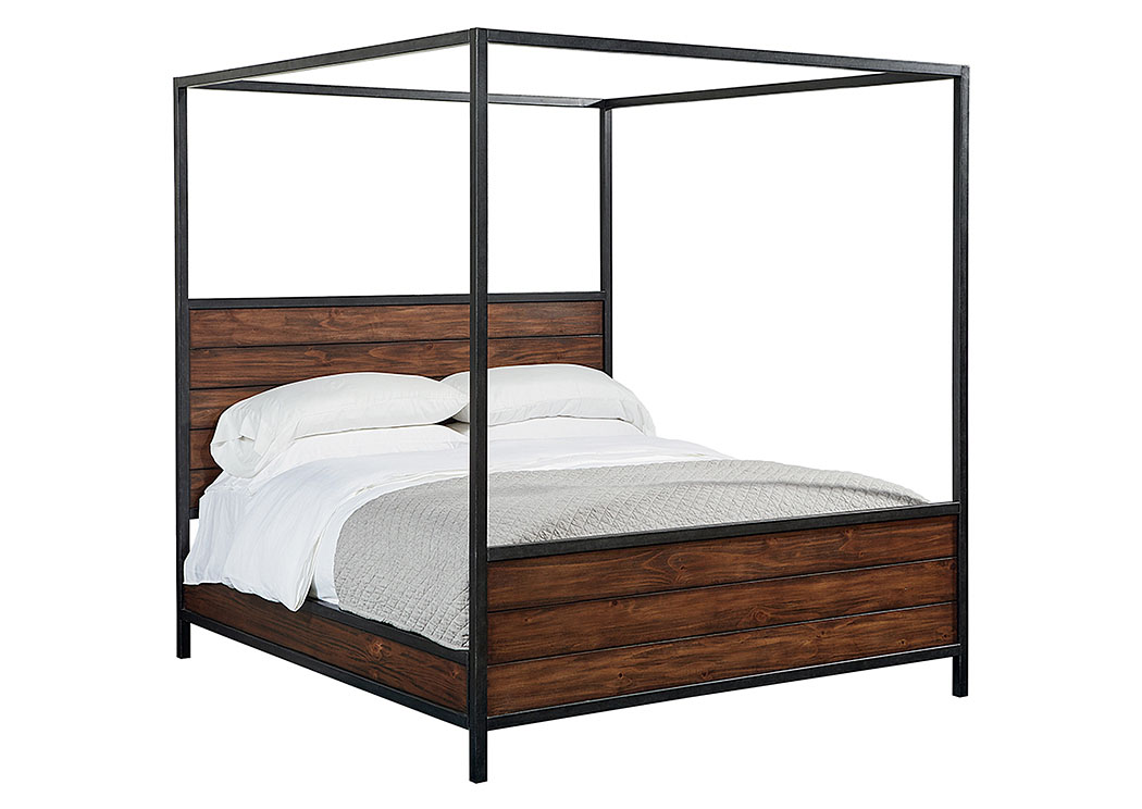 Framework Queen Canopy Bed, Milk Crate Finish,Magnolia Home