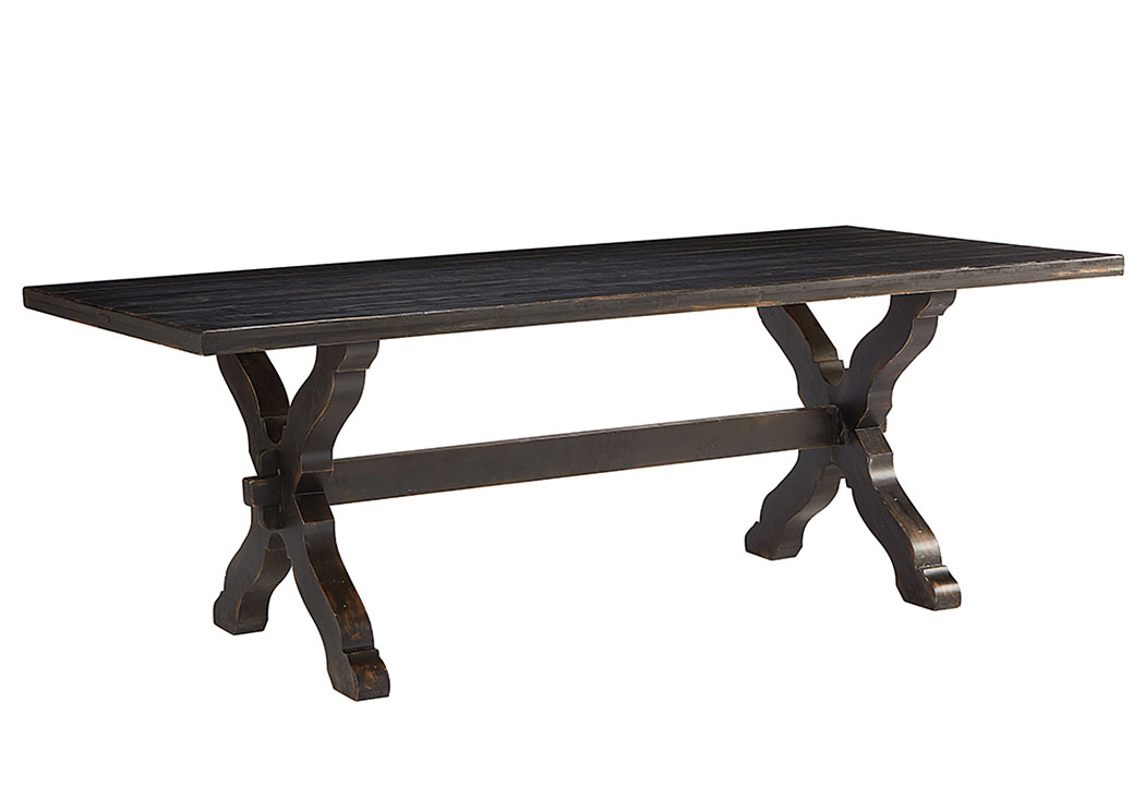 Sawbuck 87' Dining Table, Chimney Finish,Magnolia Home