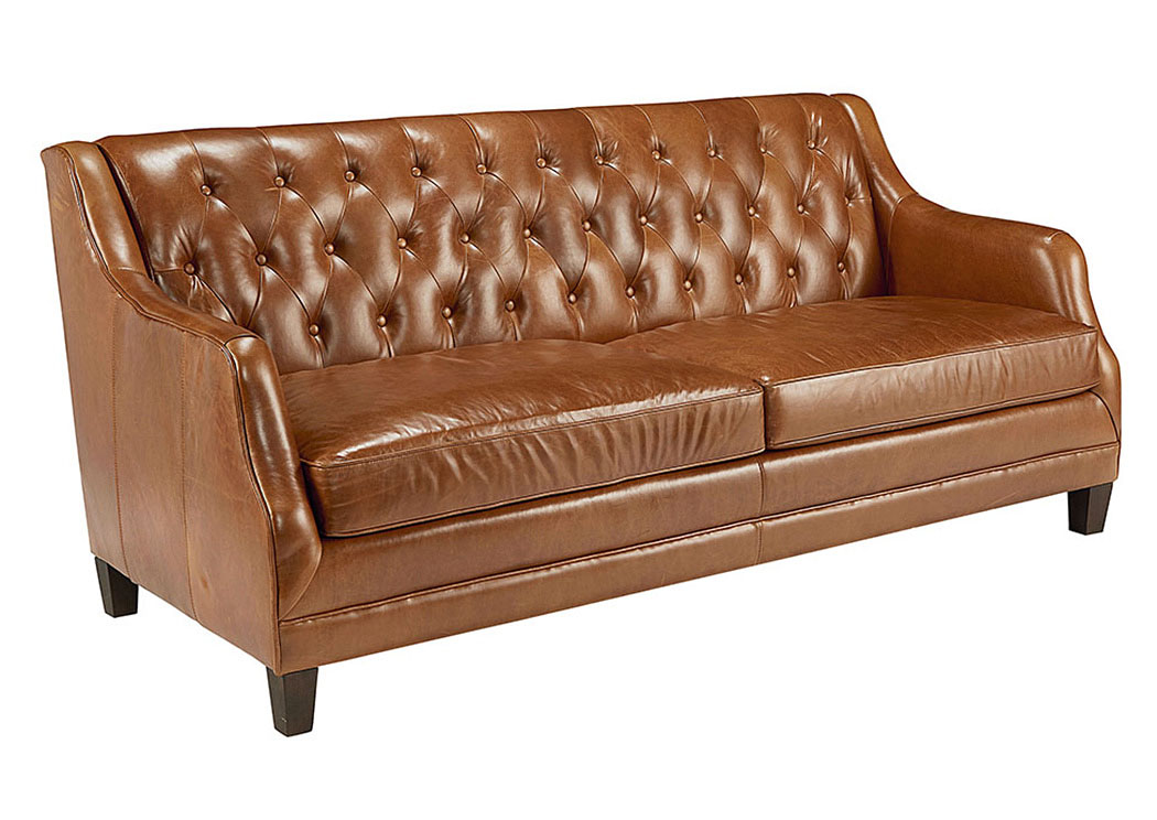 Gentry Caramel Leather Sofa,Magnolia Home