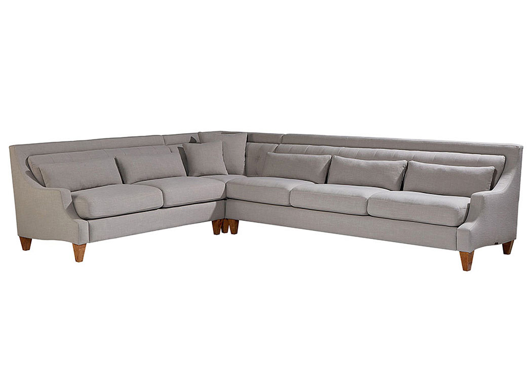 Chisel 3-Piece Sectional, Flannel,Magnolia Home