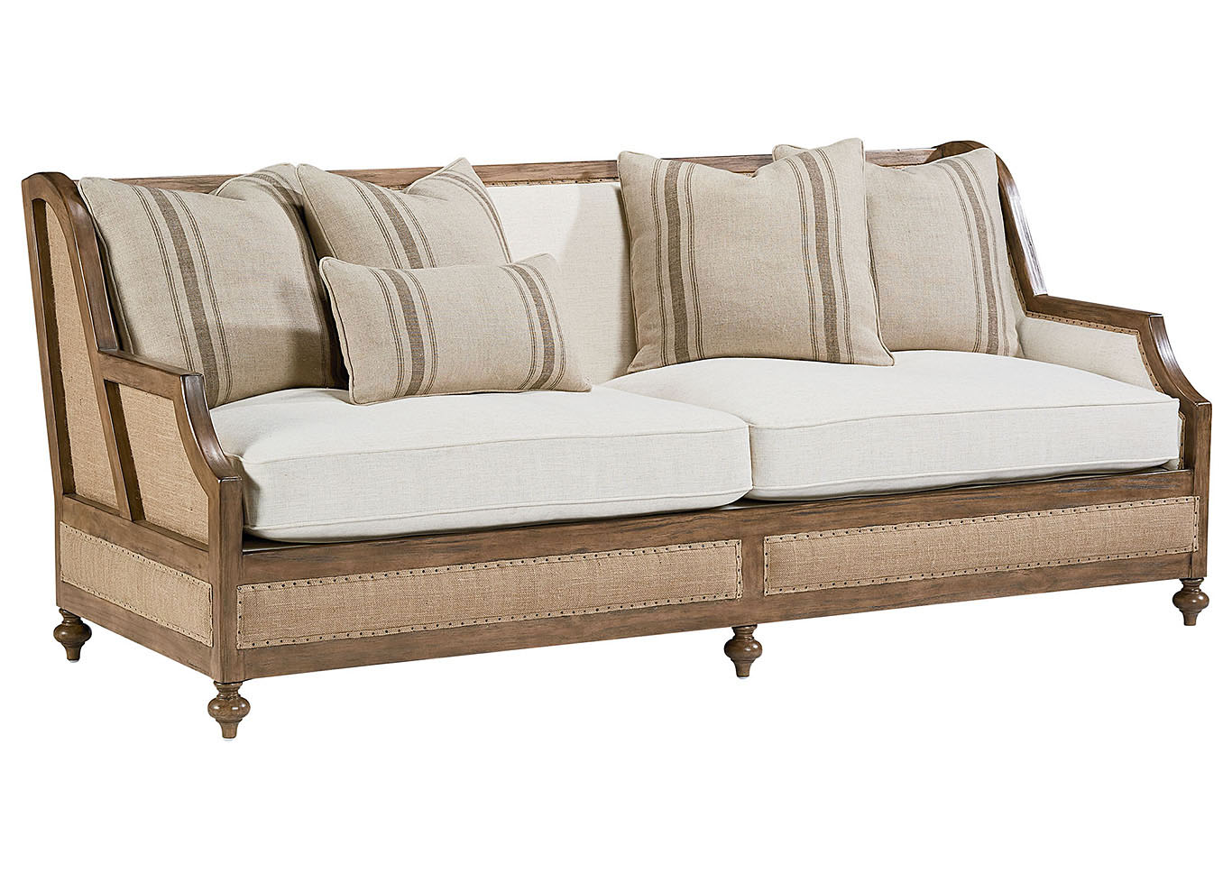 Foundation Old-Saddle-Black Sofa w/4 Toss Pillows & 1 Kidney Pillow,Magnolia Home
