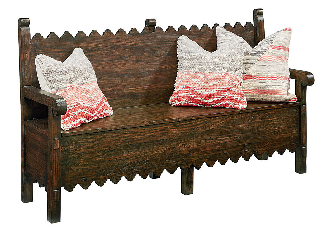 Scallop Bench w/Storage, Barndoor Finish,Magnolia Home
