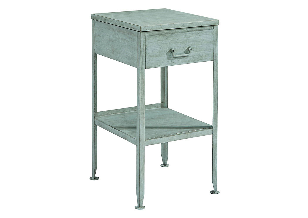 Metal French Blue Utility Side Table,Magnolia Home