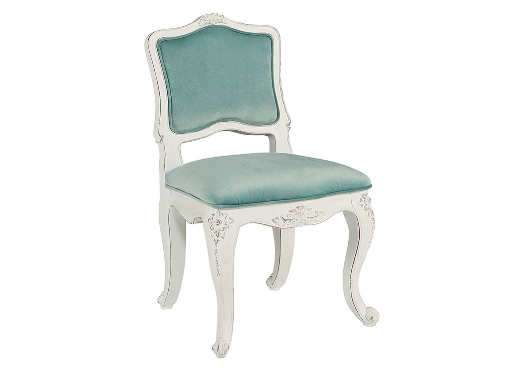 Youth Flora Accent Chair, Jo's White/Seaglass,Magnolia Home