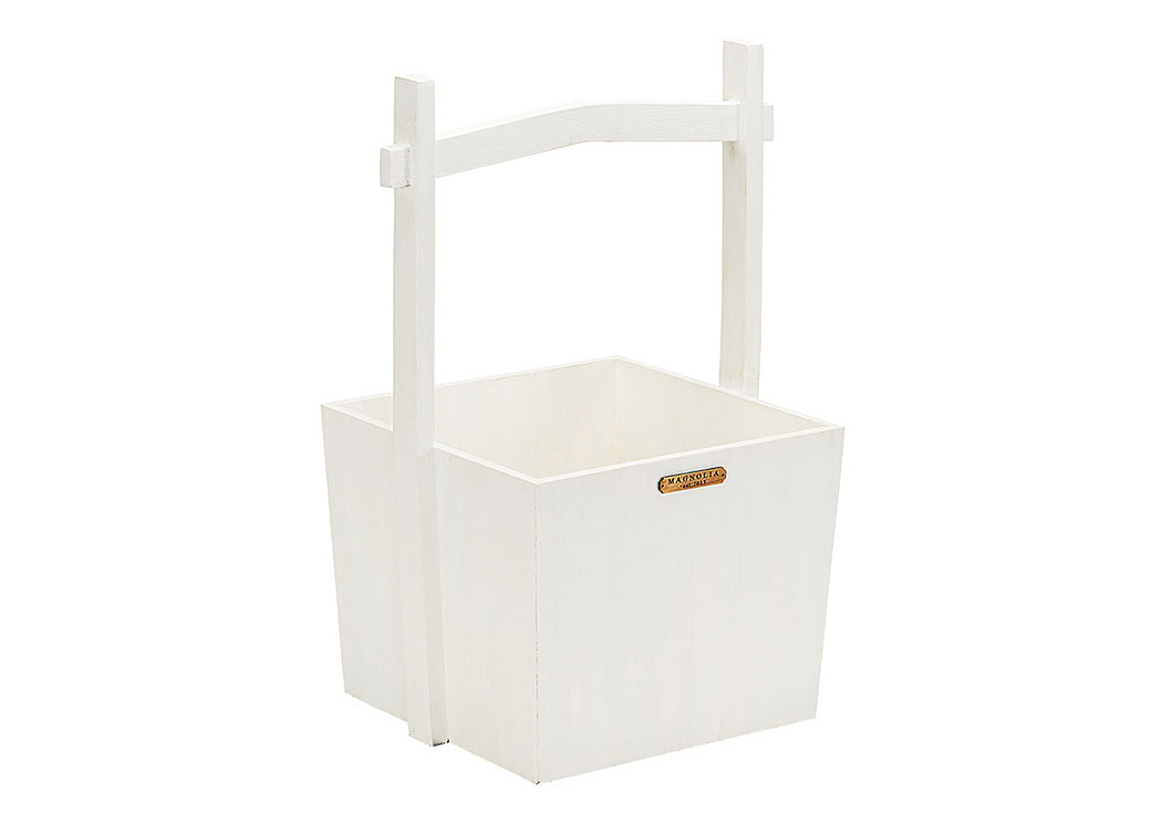 Wishing Well Wood Basket, Jo's White,Magnolia Home