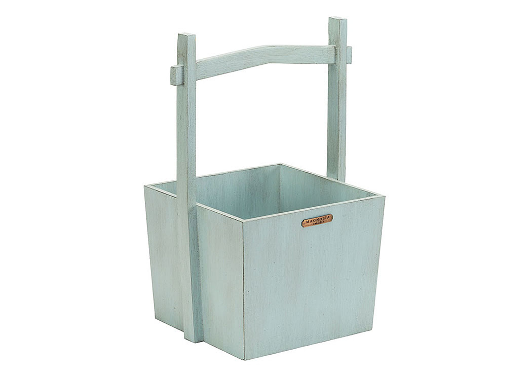 Wishing Well Wood Basket, French Blue,Magnolia Home