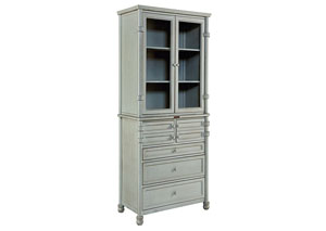 Metal Mineral Finish Dispensary Cabinet (Cabinet & Hutch)