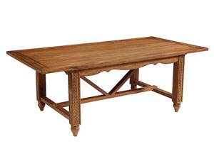 Image for Leaf Carved Dining Table, Bench Finish