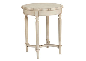 Pie Crust Antique White Tall Side Table