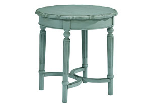Pie Crust French Blue Short Side Table