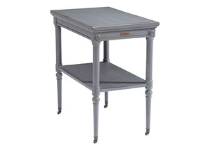 Petite Rosette French Gray Table w/Casters