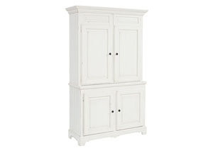 Image for Belongings Cabinet & Hutch, White Finish