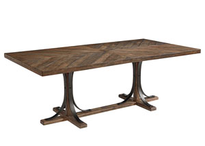 Image for Iron Trestle Dining Table, Shop Floor Finish