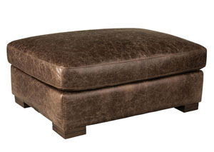 Image for Southern Sown Cocoa Leather Ottoman