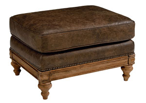 Image for Webster Avenue Cocoa Leather Ottoman