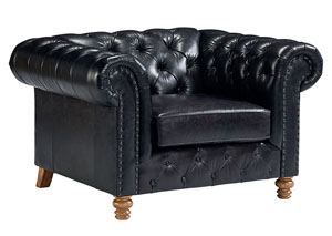 Image for Well Seasoned Old-Saddle-Black Leather Chair