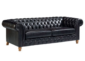 Image for Well Seasoned Old-Saddle-Black Leather Sofa