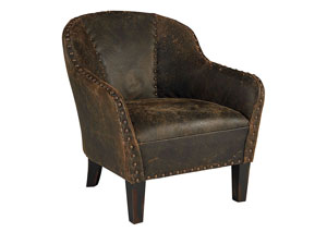 Image for Preserve Leather Accent Chair, Distressed Walnut