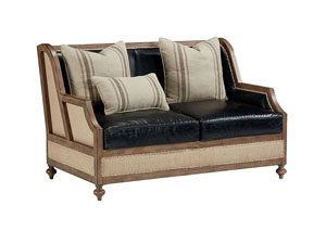 Image for Foundation Old-Saddle Black Loveseat w/2 Toss Pillows & 1 Kidney Pillow