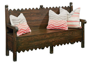 Image for Scallop Bench w/Storage, Barndoor Finish