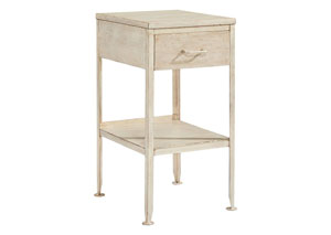Image for Metal Antique White Utility Side Table