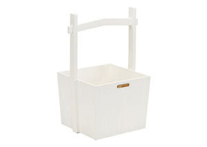 Image for Wishing Well Wood Basket, Jo's White
